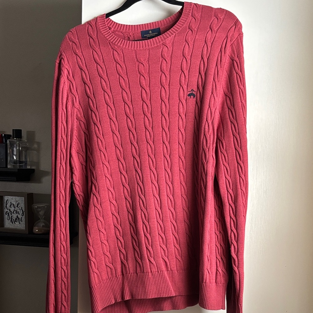 Brooks Brothers Men's Coral Cable Knit Sweater